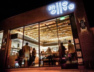 Nighttime Exterior of Milo & Olive