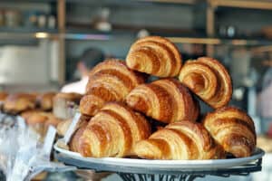 Platter of Croissants in the Bakery Case
